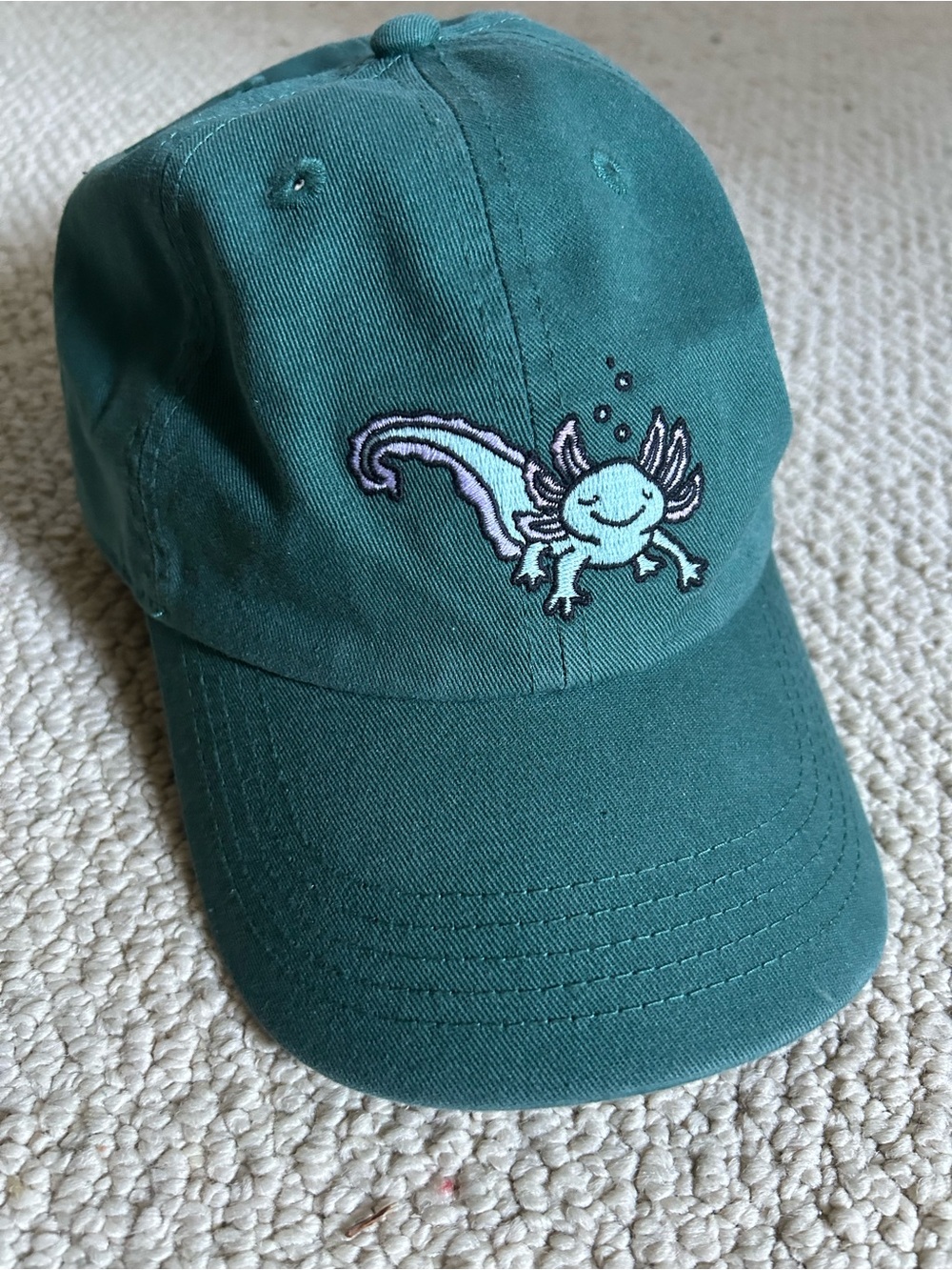 Kids Axolotl Embroidered Baseball Cap, NWOT, 100% Cotton, Life is Good, Y L/XL